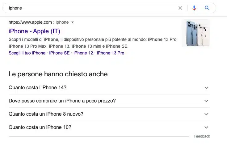 box delle faq per iphone